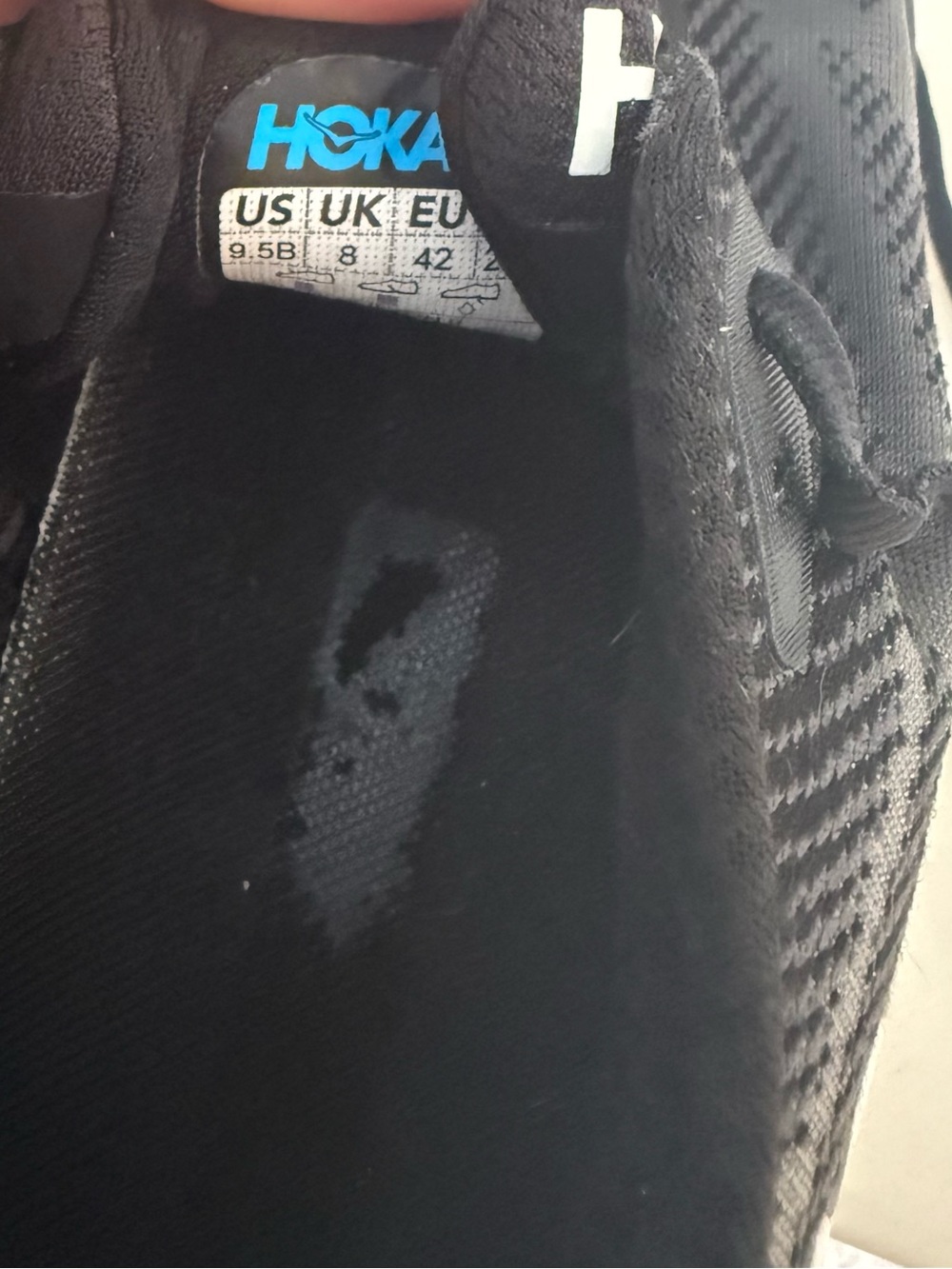 Hoka Clifton 9 Black and White Women's Athletic Running Shoes 9.5 - Picture 5 of 6